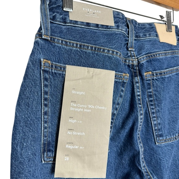 Everlane | NWT The Curvy 90’s Cheeky Straight Jean in Mid Blue 28 - Picture 9 of 9